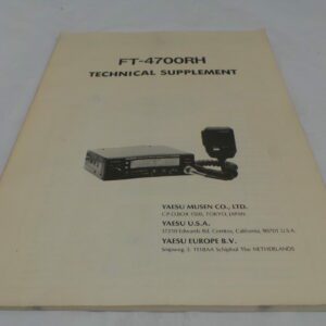 Yaesu FT-4700RH Technical Supplement Sold As Seen No Warranty Junksale