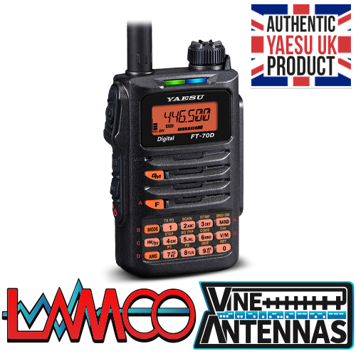 Yaesu FT-70DE | VHF UHF Handheld Transceiver | Vine Antennas UK